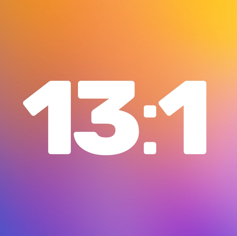 Graphic displaying a 13-to-1 student-to-faculty ratio, highlighting personalized education at Central Christian College of Kansas.